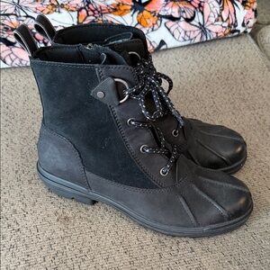 UGG Black Lace-Up Women's Duck Boots